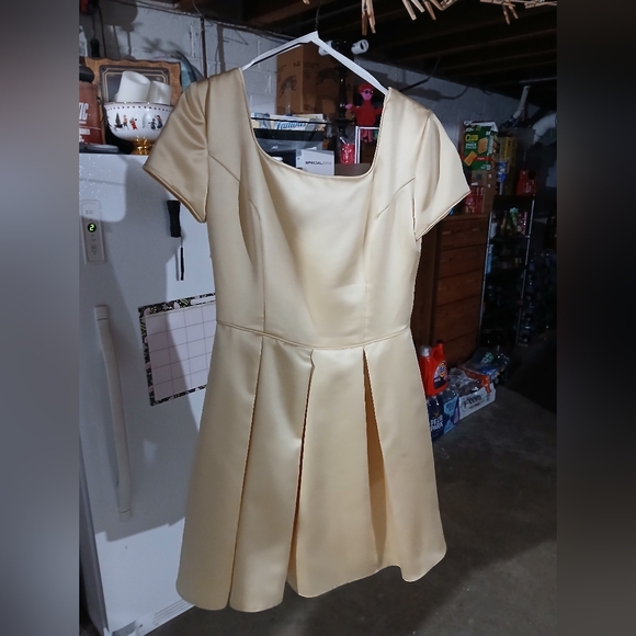 Donna Ricco Dresses & Skirts - Vintage Cream Fit-and-Flare Short Sleeve Dress